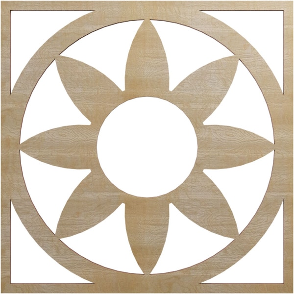 Ekena Millwork Blume Wood Fretwork Pierced Ceiling Medallion, Birch, 16"OD x 5 1/2"ID x 1/4"T CMWP16X16X0250BLBI - main